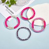 4Pcs 4 Style Acrylic Chunky Curved Tube Stretch Bracelet Sets BJEW-SW00074-01-2