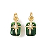 Brass Pave Cubic Zirconia Pendants KK-H078-33G-01-1