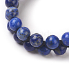 Adjustable Natural Lapis Lazuli Braided Bead Bracelets BJEW-E351-01A-4