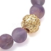 8.5mm Round Frosted Natural Amethyst Beaded Stretch Bracelets BJEW-JB10491-4