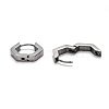 304 Stainless Steel Hexagon Huggie Hoop Earrings STAS-H156-03A-P-3