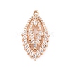 Brass Micro Pave Clear Cubic Zirconia Pendants ZIRC-K088-11KCG-1