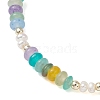 Brass Micro Pave Clear Cubic Zirconia Cross & Natural Pearl & White Jade Rondelle Beads Stretch Bracelets for Women BJEW-JB13114-6