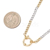 Two Tone 4MM 304 Stainless Steel Cuban Link Chain Necklaces with Spring Ring Clasps NJEW-JN05707-3