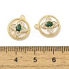 Brass Micro Pave Clear Cubic Zirconia Charms KK-Z073-24G-3