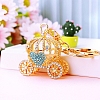 Heart Pumpkin Car Alloy Rhinestone Keychain PW-WGD0BD6-03-1