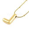 Ion Plating(IP) Initial Letter 304 Stainless Steel Pendant Necklaces NJEW-R265-05G-L-3