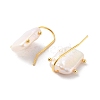 Rectangle Natural Pearl Dangle Earrings for Women EJEW-E303-09G-2