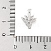 Brass Pave Clear Cubic Zirconia Leaf Links Connector Charms KK-Z061-02P-01-3