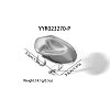 Vintage Stainless Steel Flat Round Open Cuff Rings for Women SU5011-4-2