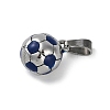 Trendy Necklace Findings 304 Stainless Steel FootBall/Soccer Ball Pendants STAS-L012-B01P-03-2