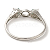 Brass Pave Clear & Green Cubic Zirconia Leopard Hinged Bangle for Women BJEW-K246-19D-P-3