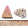 Electroplate Natural Quartz Crystal Triangle Display Decorations DJEW-B012-03-3