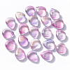 Transparent Spray Painted Glass Beads GLAA-T016-29G-1