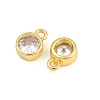 Brass Pave Clear Cubic Zirconia Charms CU-CBAD306-24A-G-2