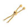 Adjustable 304 Stainless Steel Box Chain Slider Bracelet Making MAK-L038-001G-03-1