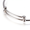 Non-Tarnish Adjustable 304 Stainless Steel Bangles Making MAK-F227-34-P-2