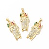 Rack Plating Brass Micro Pave Cubic Zirconia Pendants KK-H436-05G-2