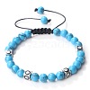 Trendy Ethnic Style Cube Evil Eye & Round Dyd Synthetic Turquoise Beaded Stretch Bracelets PJ2289-5-1