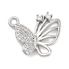 Brass Pave Clear Cubic Zirconia Pendants KK-Z061-08P-01-1