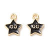 Rack Plating Eco-friendly Brass Enamel Charms KK-D073-01G-02-NR-2