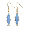 Light Gold Alloy Enamel Dangle Earrings EJEW-JE05607-03-1