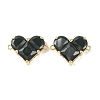 Brass Pave Cubic Zirconia Connector Charms KK-L208-04G-01-2