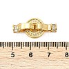 Brass Micro Pave Clear Cubic Zirconia Fold Over Clasps KK-H202-17G-3