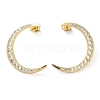 Moon Rack Plating Brass Micro Pave Clear Cubic Zirconia Stud Earrings for Women EJEW-A045-05G-1