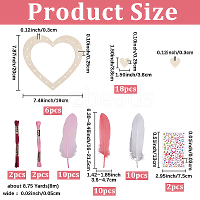 DIY Woven Net/Web with Feather Making Kits DIY-SP0005-44-1