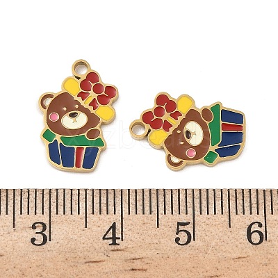 Christmas 304 Stainless Steel Enamel Pendants STAS-Z093-08R-G-1