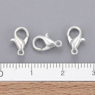 Silver Color Plated Zinc Alloy Lobster Claw Clasps X-E103-S-1