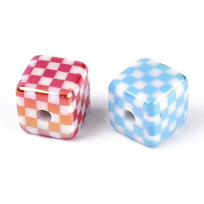 UV Plating Opaque Acrylic Beads X1-OACR-T028-71-1