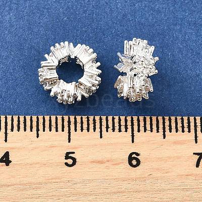 Brass Micro Pave Cubic Zirconia European Beads KK-L230-12S-1