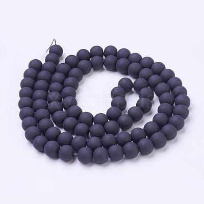 Baking Paint Transparent Glass Bead Strands GLAA-S031-10mm-38-1