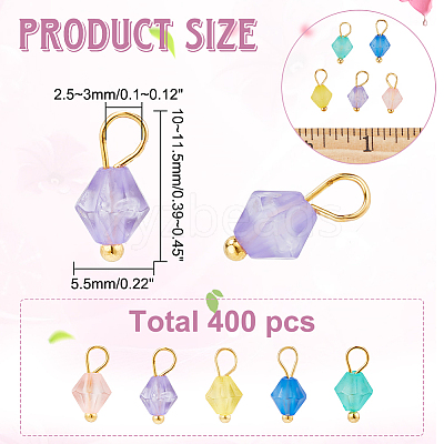 400Pcs Frosted Acrylic Charms FIND-DC0001-49-1