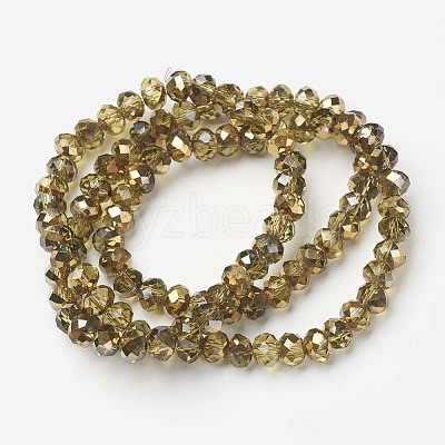 Electroplate Transparent Glass Beads Strands EGLA-A034-T6mm-O13-1