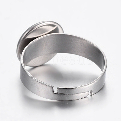 Tarnish Resistant Adjustable 304 Stainless Steel Finger Rings Components LS-STAS-G187-01P-10mm-1