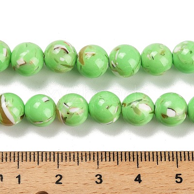 Assembled Synthetic Stone and Trochus Shell Beads Strands G-B128-08C-07-1