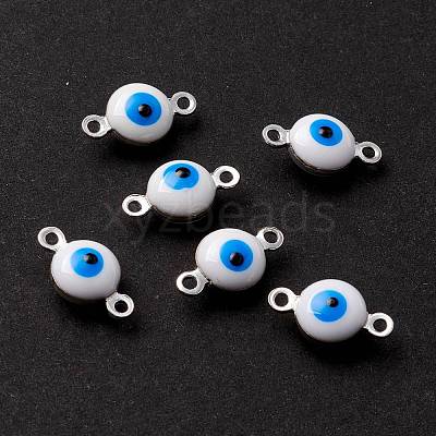 Brass Enamel Connector Charms KK-K263-03-1