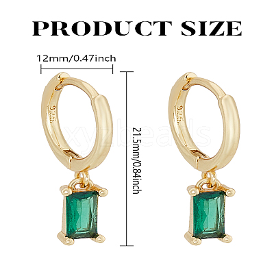 1 Pair Brass Micro Pave Cubic Zirconia Hoop Earrings EJEW-LP0004-74A-1