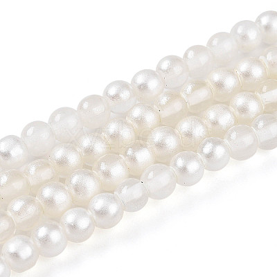Baking Paint Transparent Glass Beads Strands DGLA-N011-4mm-01-1