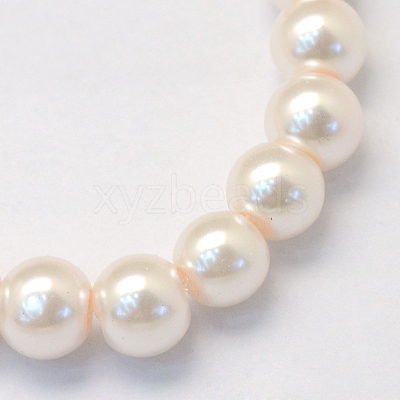 Baking Paint Pearlized Glass Pearl Round Bead Strands X-HY-Q003-10mm-41-1