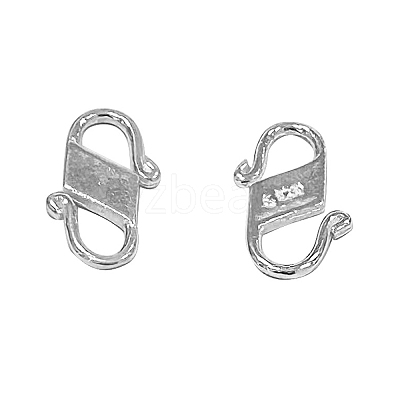 925 Sterling Silver S-Hook Clasps DIY-WH0430-619C-S-1