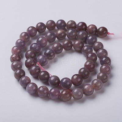 Natural Gemstone Ruby Round Beads Strands G-O017-8mm-06-1