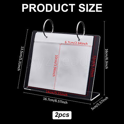 3 Inch Acrylic Desk Calendar Storage Photo Albums Stands AJEW-WH0819-011A-1