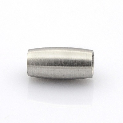 Tarnish Resistant 304 Stainless Steel Matte Surface Magnetic Clasps with Glue-in Ends STAS-O042-B-23-1
