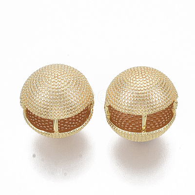Brass Ball Clip-on Earrings KK-T050-051G-NF-1
