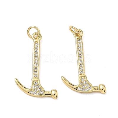Brass Micro Pave Clear Cubic Zirconia Pendants KK-F930-26C-G-1