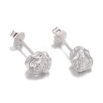 925 Sterling Silver Stud Earrings EJEW-F265-02S-1
